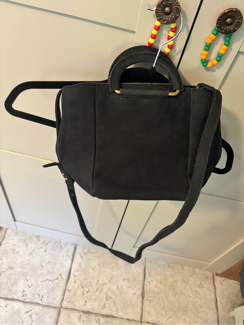 Madewell black top handle mini bag